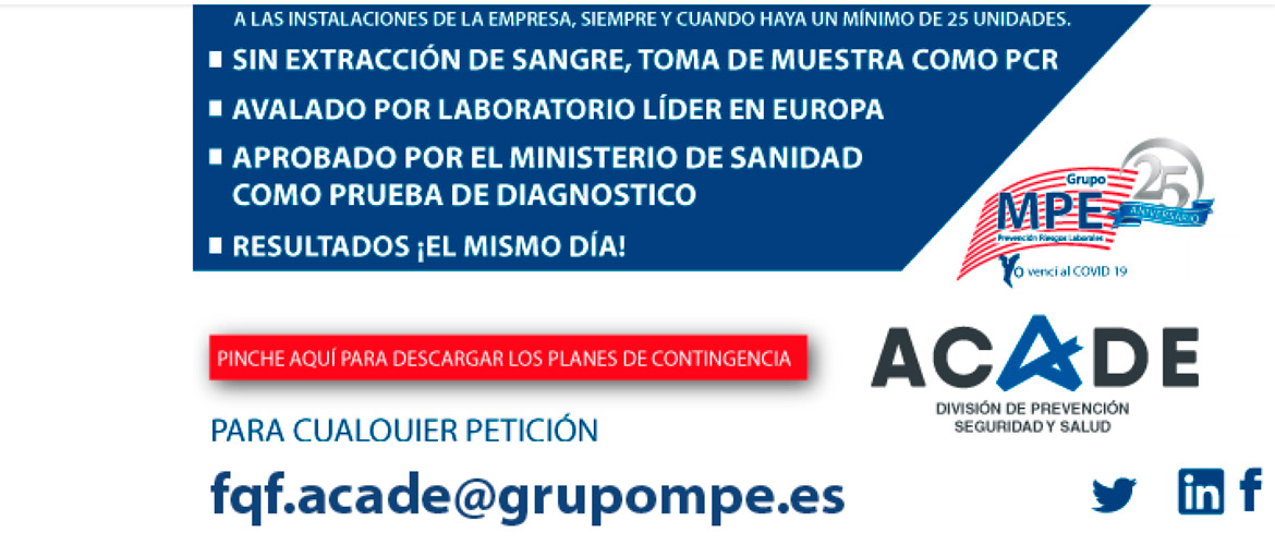 TEST DE ANTÍGENOS CON GRUPO MPE edith@acade - Protege tus empleados, protege a tu empresa con MPE
