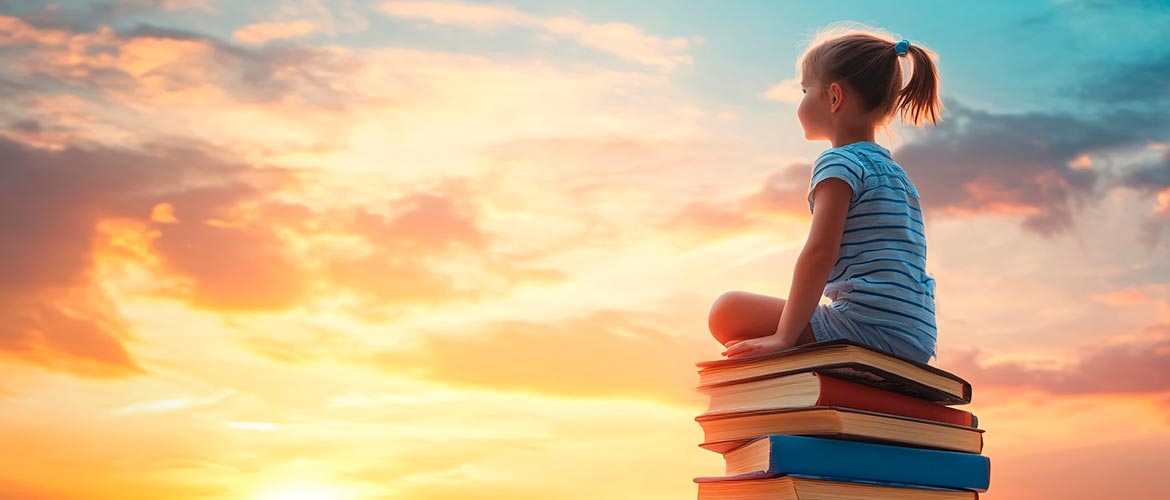 ni&ntilde;o libros horizonte sol - Home